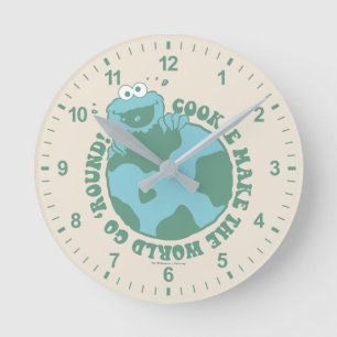 Horloge Ronde Cookie Monster   Cookies Make the World Go Round