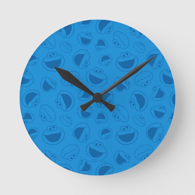 Horloge Ronde Cookie Monster | Me Awesome Motif bleu (Recto)