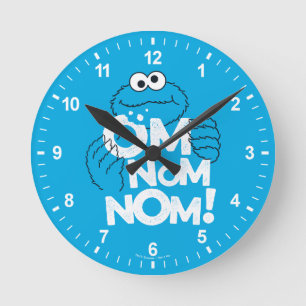 Horloge Ronde Cookie Monster   Om Nom Nom!