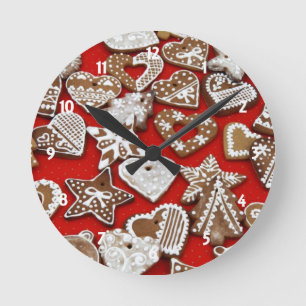 Horloge Ronde Cookies en pain d'épice de Noël