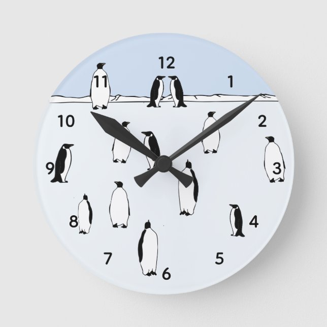 Horloge Ronde Cool de neige de Penguin  bleu de Penguin Lover ca (Recto)