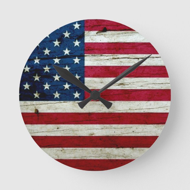 Horloge Ronde Cool Distressed American (Recto)