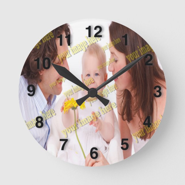 Horloge Ronde Cool Famille élégant Fab Photo Collage (Recto)