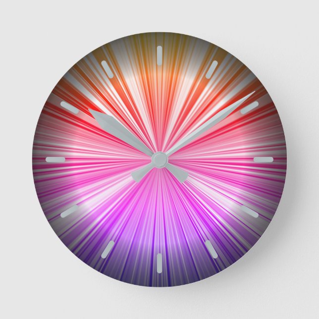 Horloge Ronde Cool radiant bleu violet rose rouge jaune spectre (Recto)