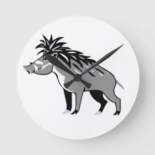 Horloge Ronde Cool Warty PIG - Amoureux des animaux - Warthog -