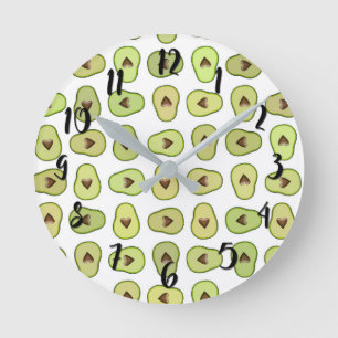 Horloge Ronde Cool Whimsical Avocado Heart Fruit tendance