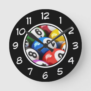 Horloge Ronde Coolle Homme Cave Billiards Murs Clocks