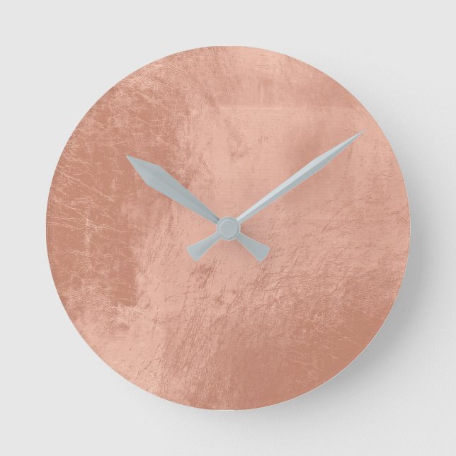 Horloge Ronde Copper Rose Gold Metallic Glass Gray Minimum (Recto)
