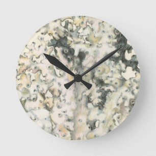 Horloge Ronde Corail antique d'aquarelle