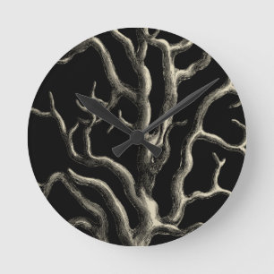 Horloge Ronde Corail noir et bronzage