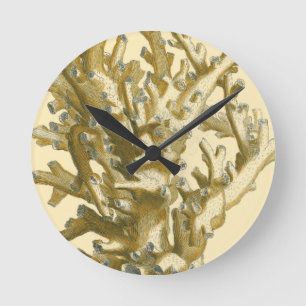 Horloge Ronde Corail par la mer