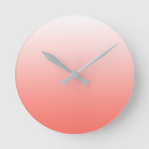 HORLOGE RONDE CORAIL VIVANT OMBRE AVEC LE BLANC