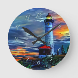 Horloge Ronde Coucher de soleil du phare