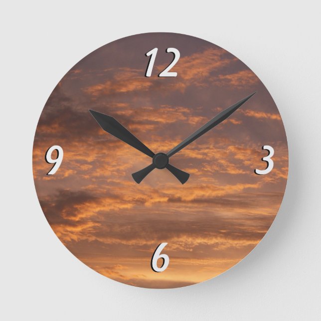 Horloge Ronde Coucher de soleil nuages I Photos du ciel coloré (Recto)