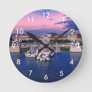 Horloge Ronde Coucher de soleil sur la fontaine de Vienne