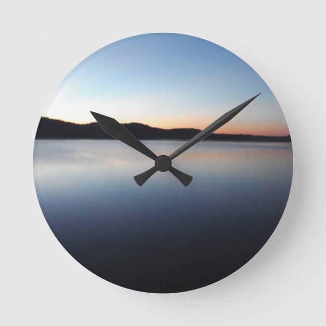 Horloge Ronde Coucher de soleil sur le lac Arrowhead (Recto)