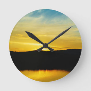 Horloge Ronde Coucher de soleil sur le lac Mt Yellow