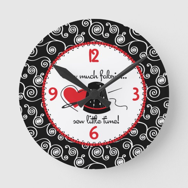 Horloge Ronde Coudre Beaucoup De Tissu (Recto)