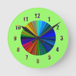 Horloge Ronde Couleur arc-en-ciel