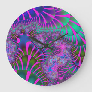 Horloge Ronde Couleur arc-en-ciel violet personnalisée Grande ho
