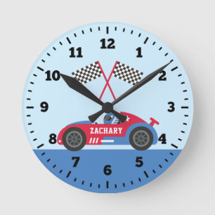 Horloge Ronde Couleur de lit Bed Boys Race Car Racer