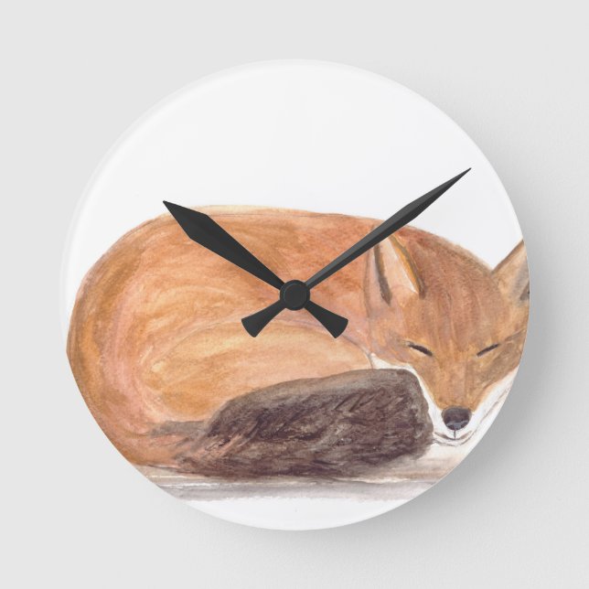 Horloge Ronde Couleur d'eau du couchage Fox (Recto)