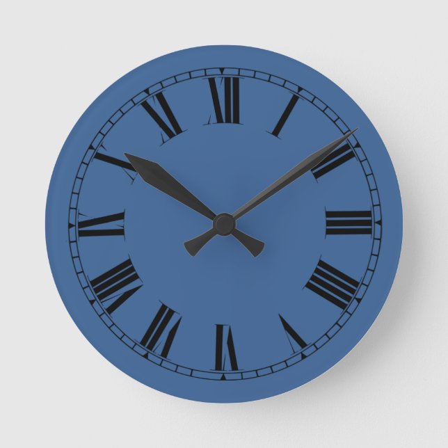 Horloge Ronde Couleur solide bleu Cobalt (Recto)
