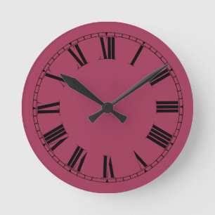 Horloge Ronde Couleur solide du vin
