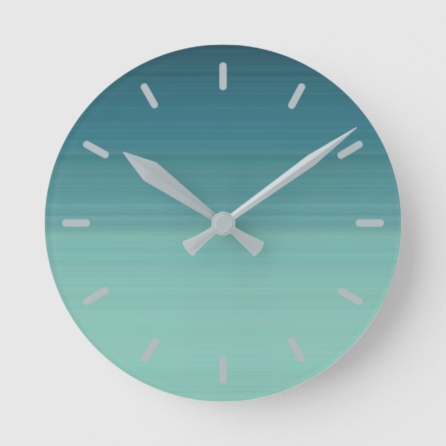 Horloge Ronde Couleur Turquoise tamisée (Recto)
