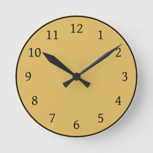 Horloge Ronde Couleur uni jaune clair moutarde