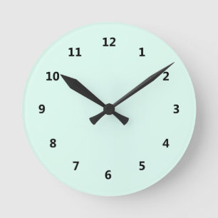 Horloge Ronde Couleur verte à la menthe solide personnalisée
