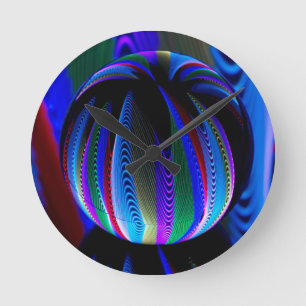 Horloge Ronde Couleurs dans la boule de cristal