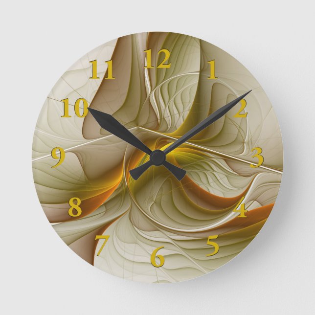 Horloge Ronde Couleurs des métaux précieux, art fractal Abstrait (Recto)