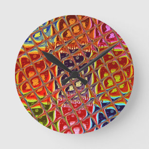 Horloge Ronde Couleurs spéciales Noël Père Noël neige HoHoho Pop