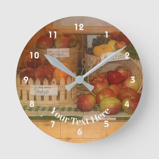 Horloge Ronde Country Fair Fruit Harvest personnalisée (Recto)