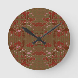 Horloge Ronde Coupes de fleurs en forme de cœur