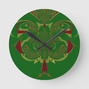 Horloge Ronde Couronne verte