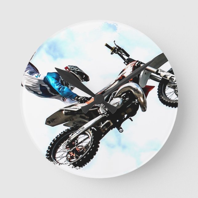Horloge Ronde course acrobatique à moto (Recto)