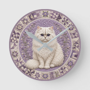 Horloge Ronde Couverture de chat persan