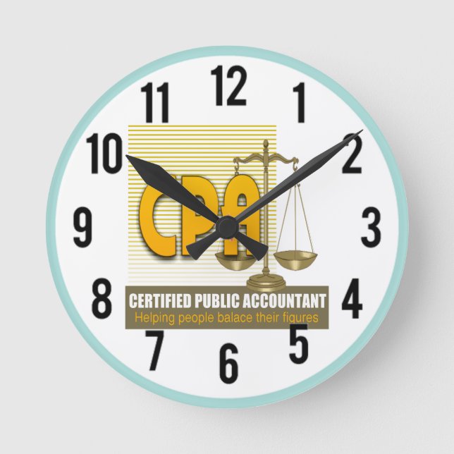 Horloge Ronde CPA avec l'EXPERT-COMPTABLE de LOGO d'ÉCHELLES (Recto)