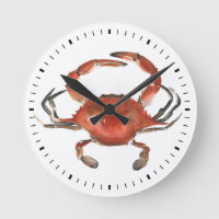 Crabe aquarelle - Rouge