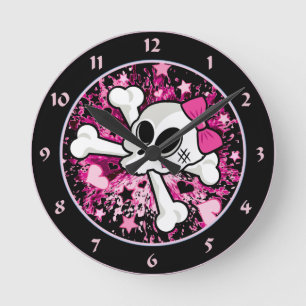 Horloge Ronde Crâne de Girlie