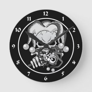 Horloge Ronde Crâne Evil Jester