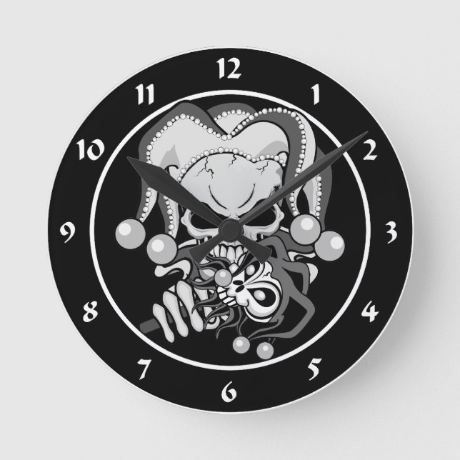 Horloge Ronde Crâne Evil Jester (Recto)