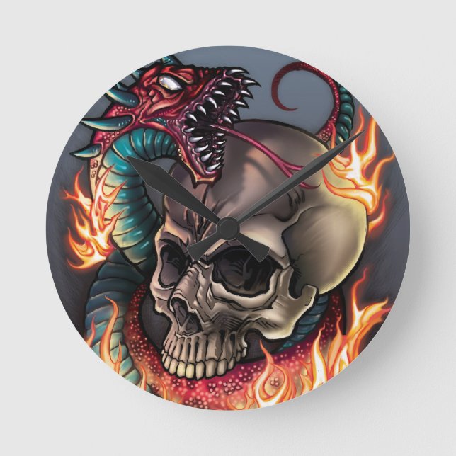 Horloge Ronde Crâne + serpent (Recto)