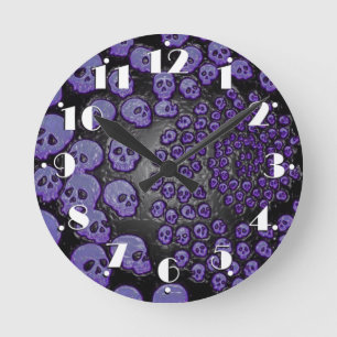 Horloge Ronde Crâne spirale