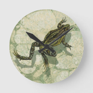Horloge Ronde Crapaud Swinning dans l'eau