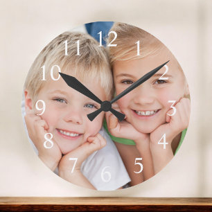 Horloge Ronde Create Your Custom Photo Moderne Elegant