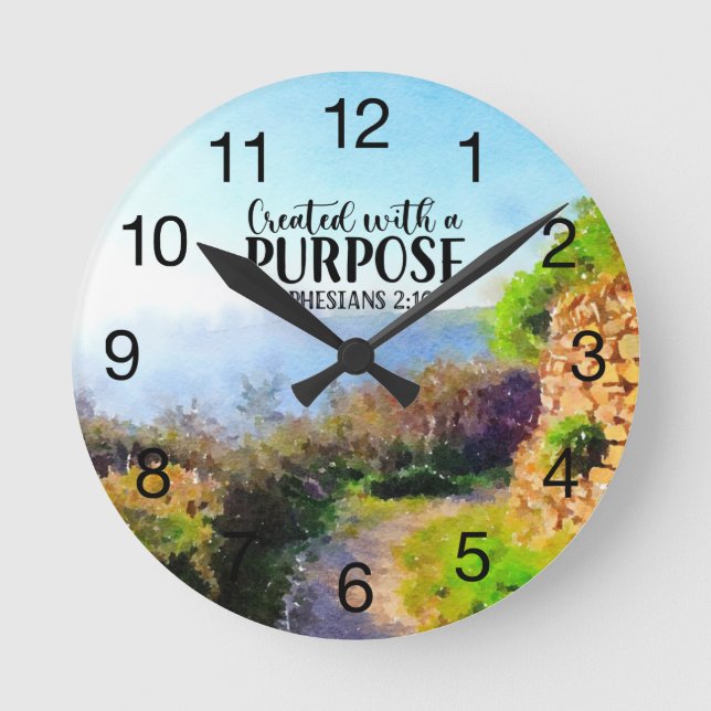 Horloge Ronde Created with a Purpose Ephesians Wall Clock (Recto)