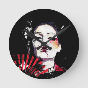 Horloge Ronde Creepy geisha